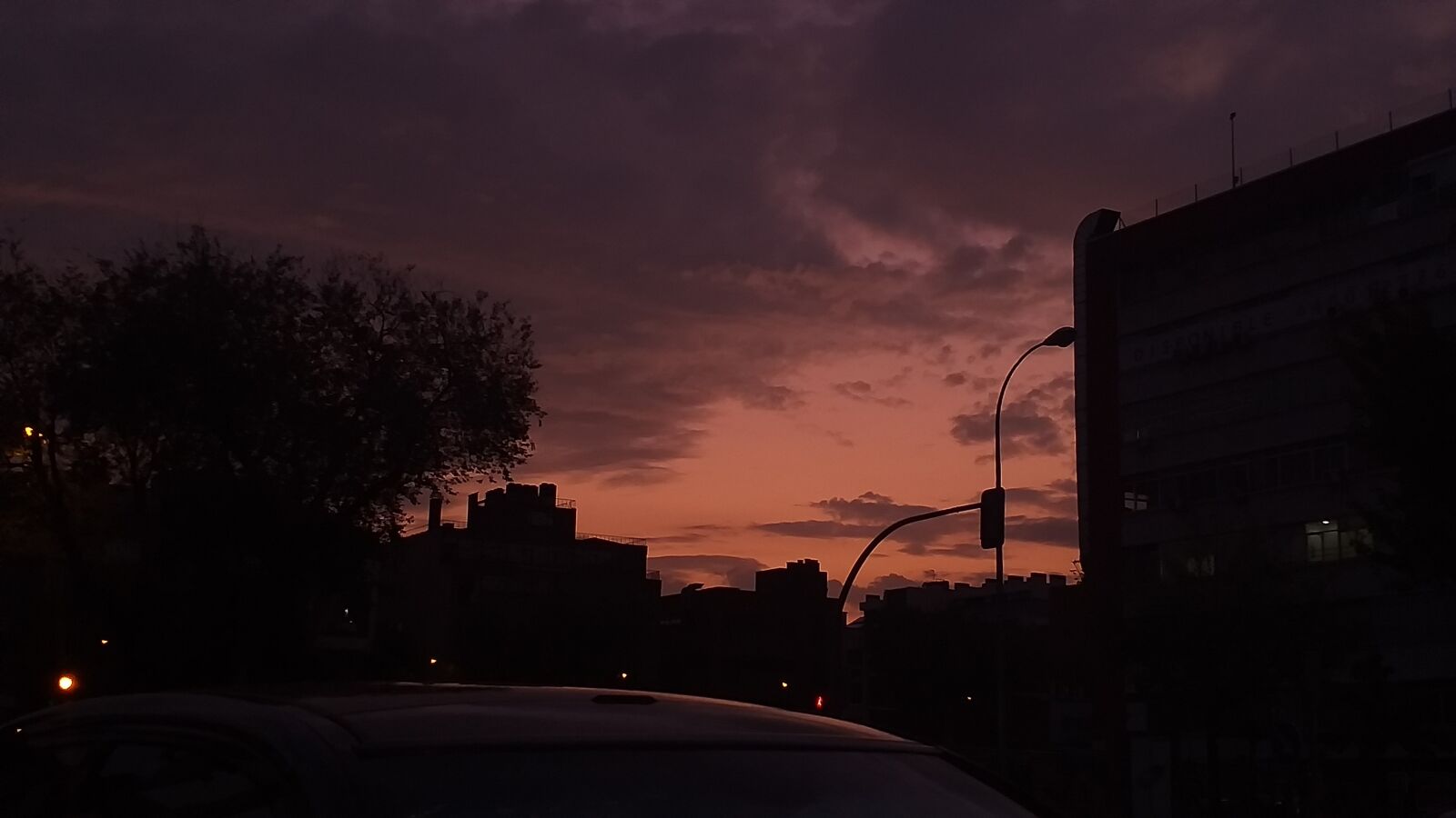 Samsung Galaxy J4+ sample photo. Tree, buildings, sunset photography