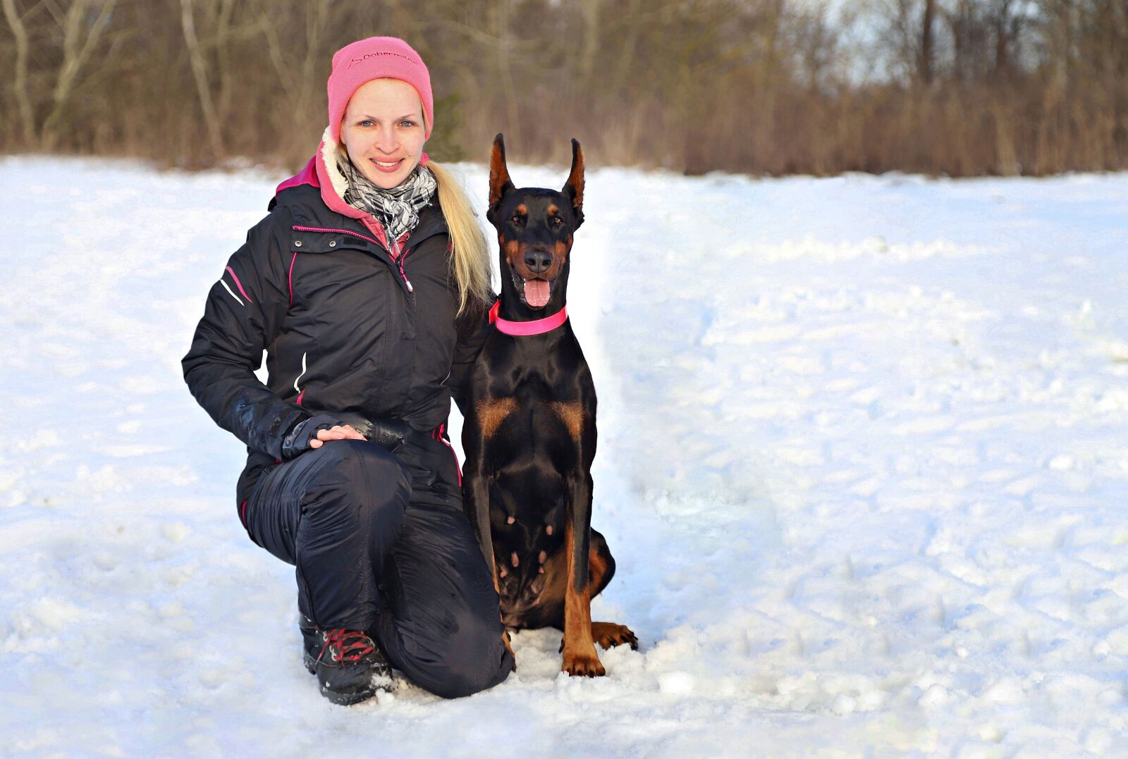 Canon EOS 6D Mark II sample photo. Doberman, dog, woman photography