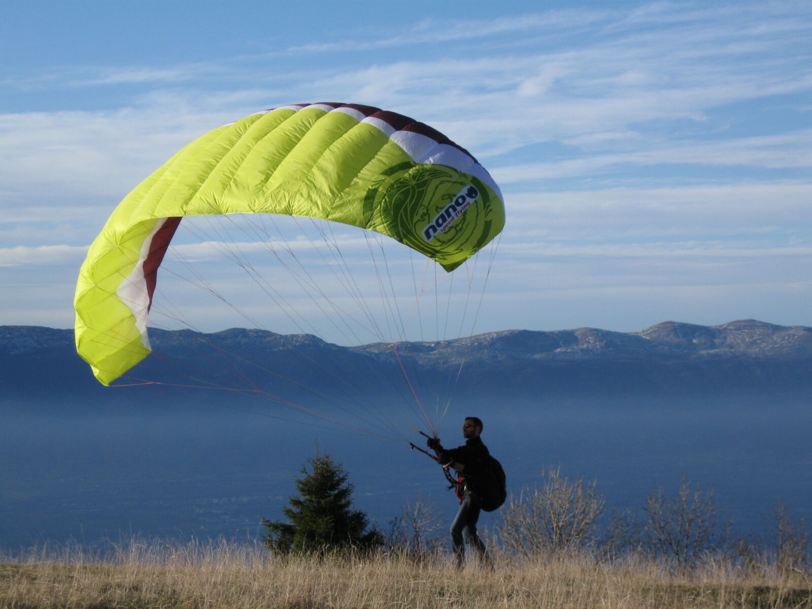 Canon PowerShot A590 IS sample photo. Parachute, mountain, paragliding photography