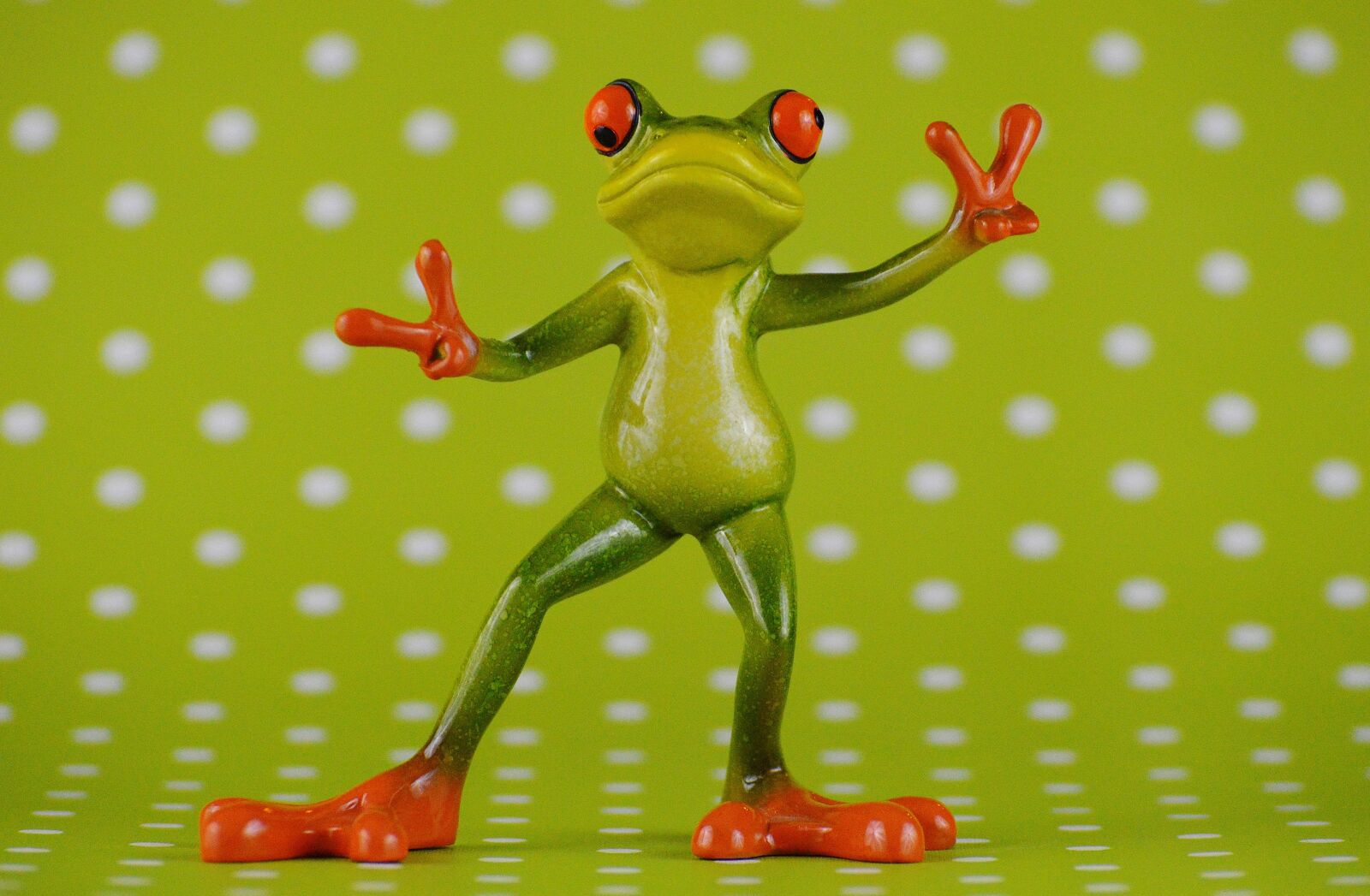Nikon D3200 sample photo. Frog, gesture, peace photography