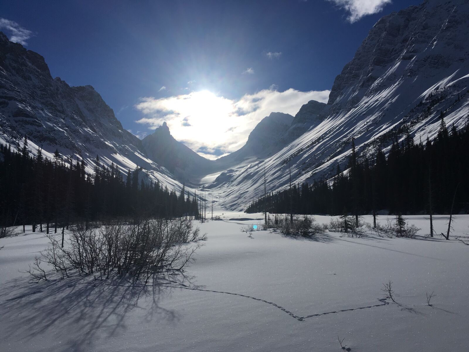 iPhone SE back camera 4.15mm f/2.2 sample photo. Canmore, snow, shoeing photography