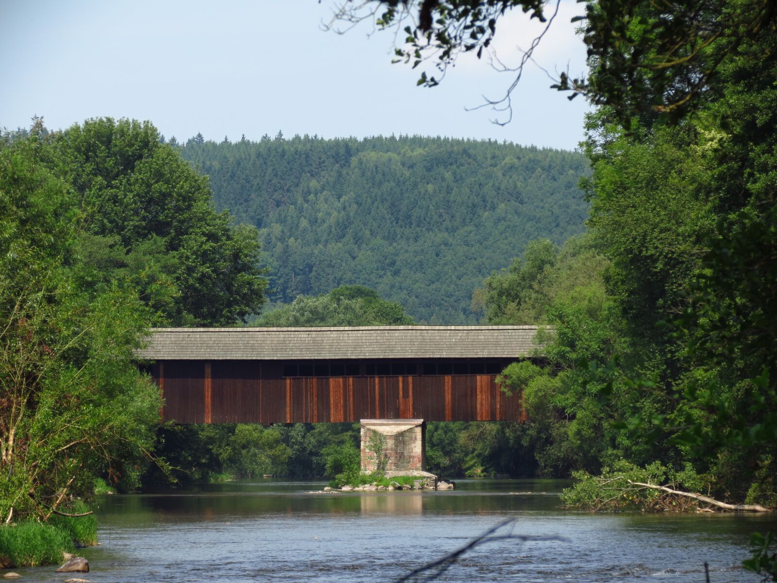 Canon PowerShot SX40 HS sample photo. Bridge, wood, river photography