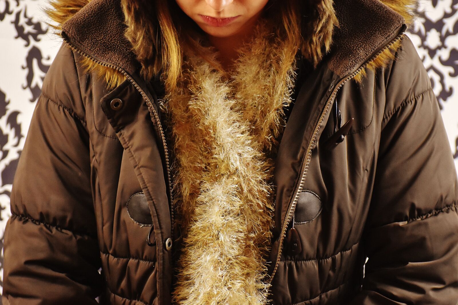Nikon D7200 sample photo. Winter jacket, scarf, wool photography