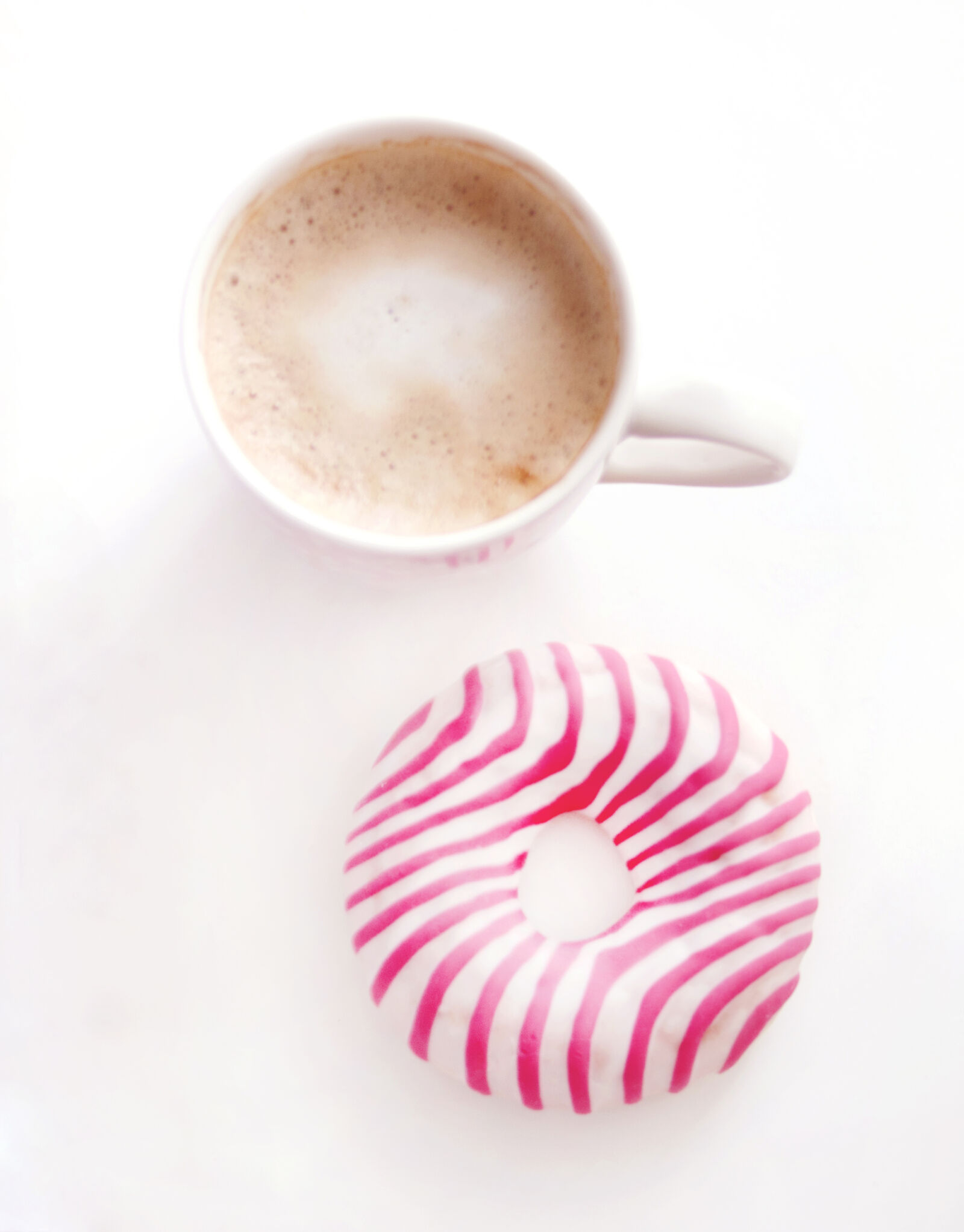 Yongnuo YN 35mm f/2 sample photo. Coffee, cup, donut, pink photography