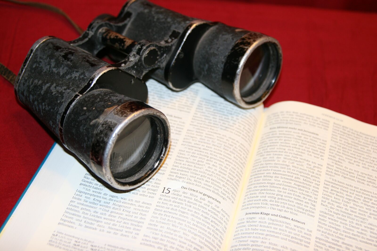 Canon EOS 20D sample photo. Bible, binoculars, bible study photography
