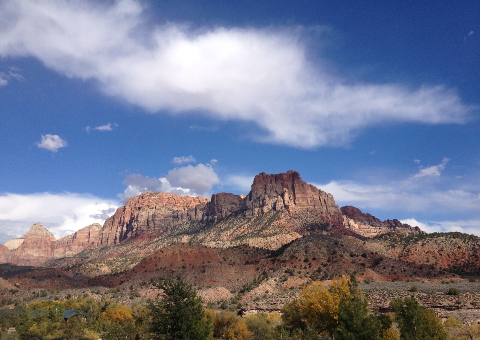 iPhone 4S back camera 4.28mm f/2.4 sample photo. Zion, desert, sky photography