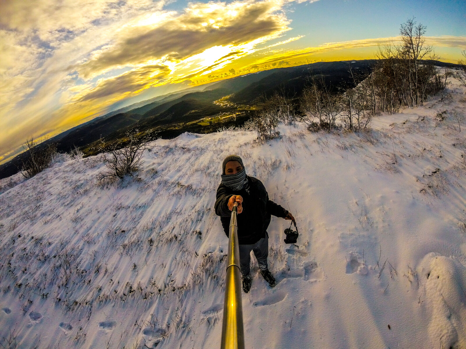 GoPro HERO5 Session sample photo. Man, standing, on, snowy photography