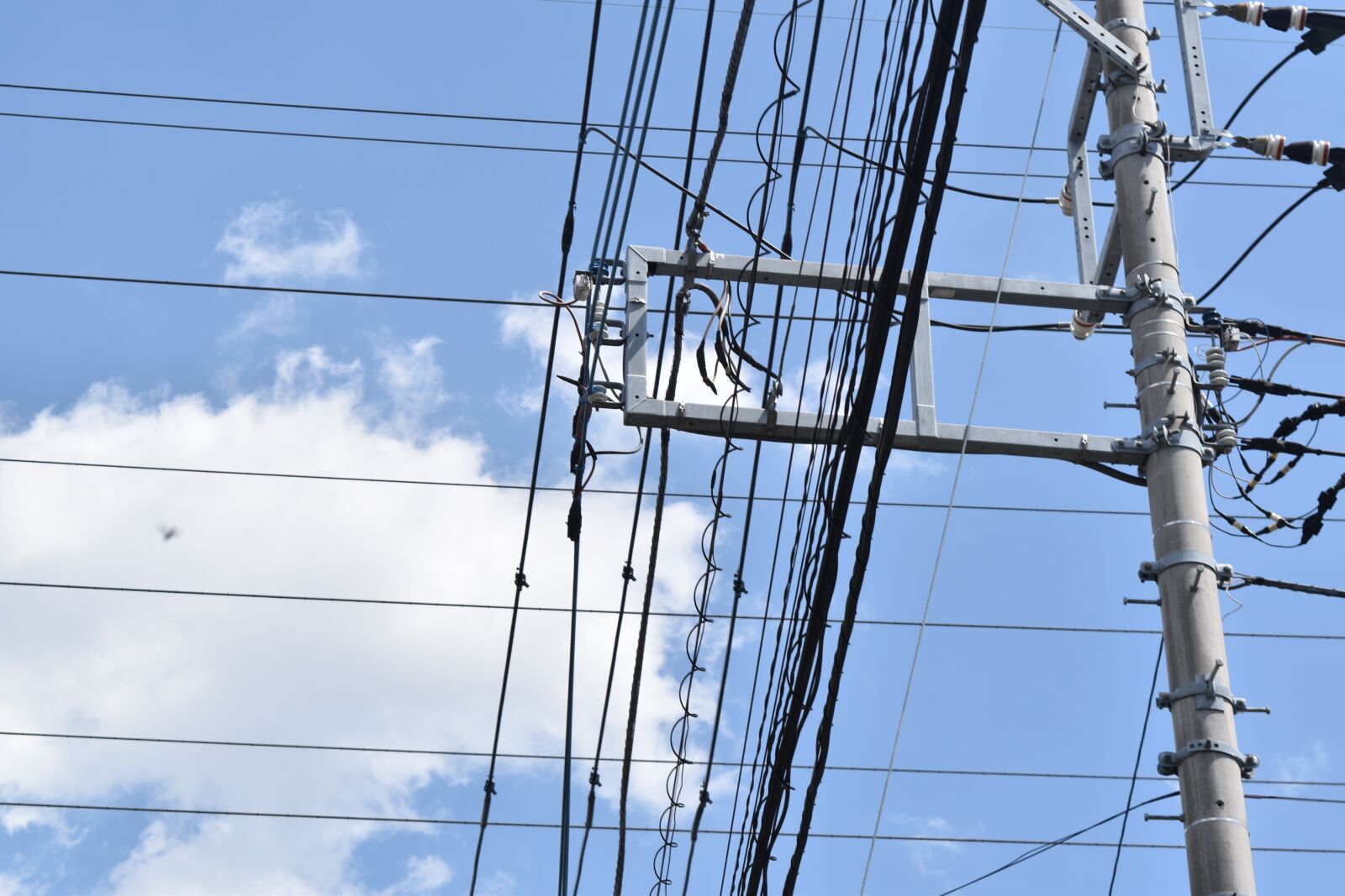 Nikon D5500 sample photo. Sky, blue, wire photography