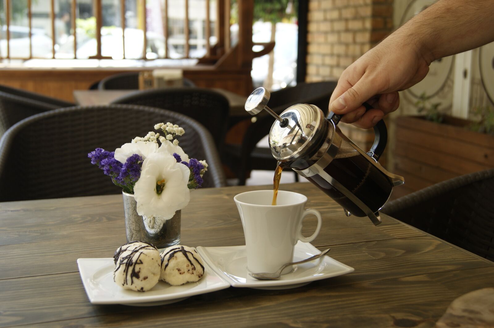Sony Alpha DSLR-A290 sample photo. Coffee, filter coffee, cookies photography