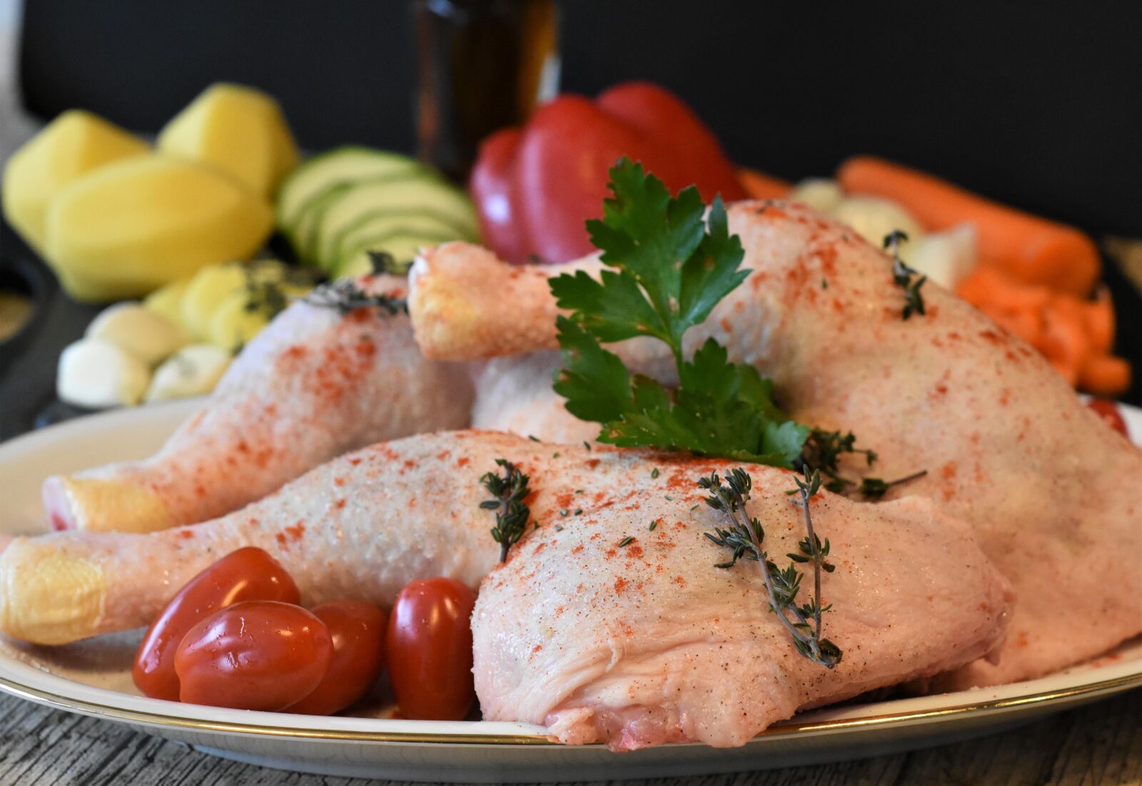 Nikon D7200 sample photo. Chicken, raw, oven photography