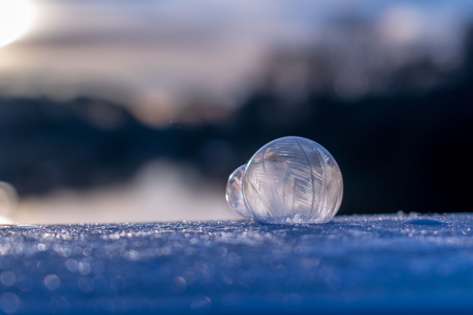 Nikon D5300 sample photo. Soap bubble, frozen, winter photography