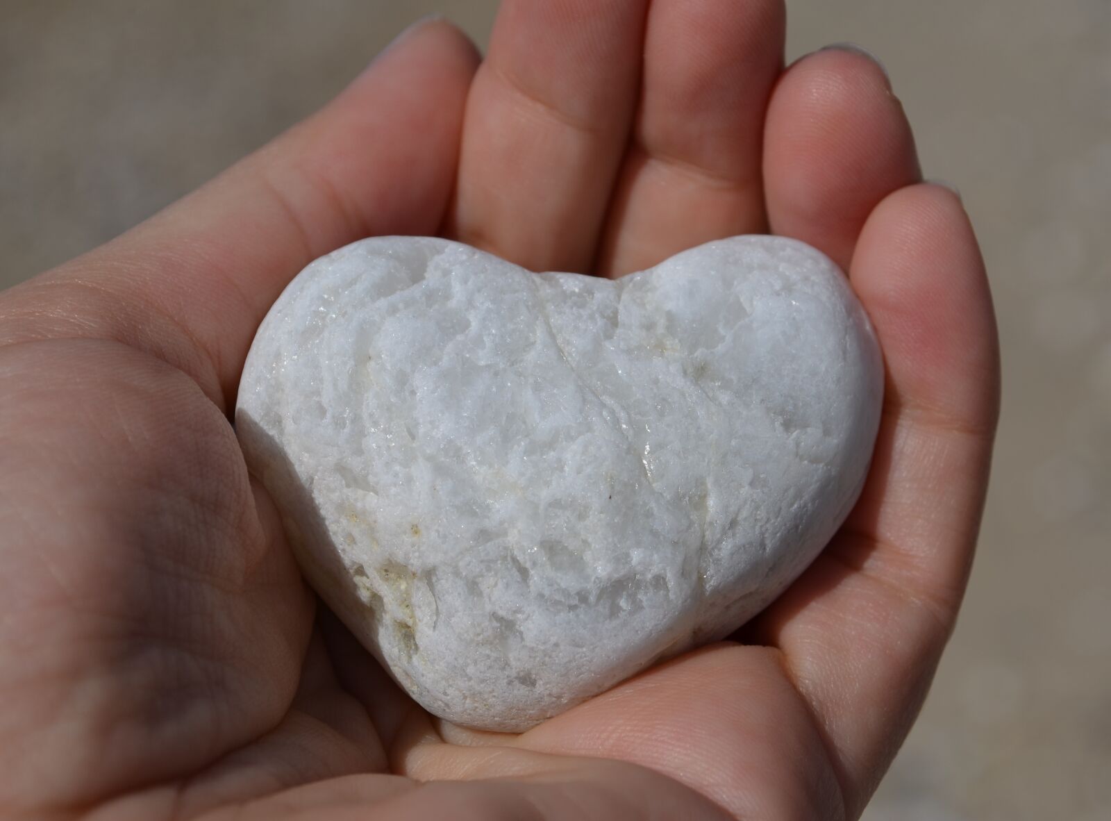 Nikon D5100 sample photo. Heart, stone, hand photography
