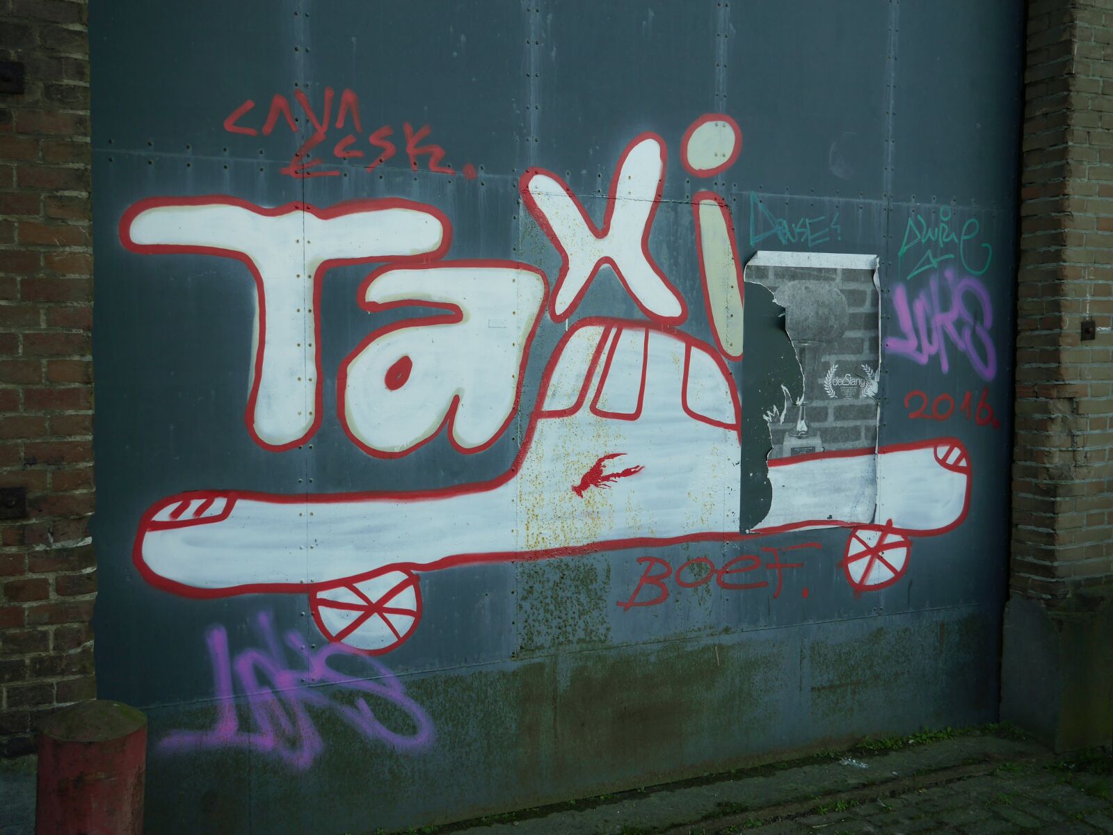 Panasonic Lumix DMC-GF6 sample photo. Cartoon, graffiti, taxi photography