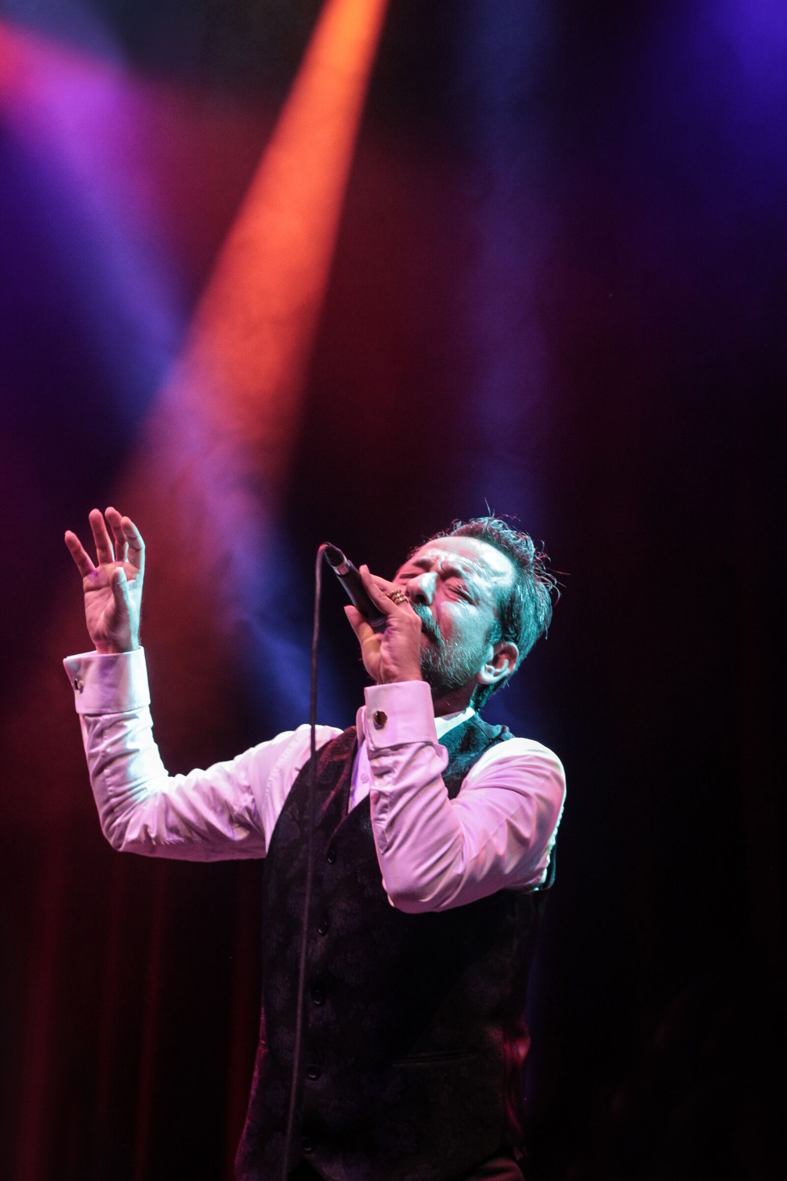 Canon EF 24-105mm F4L IS USM sample photo. Man, singing, on, stage photography