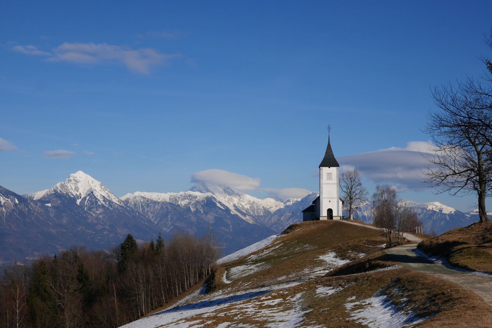 Panasonic Lumix DMC-GM1 sample photo. Slovenia, church, mountains photography