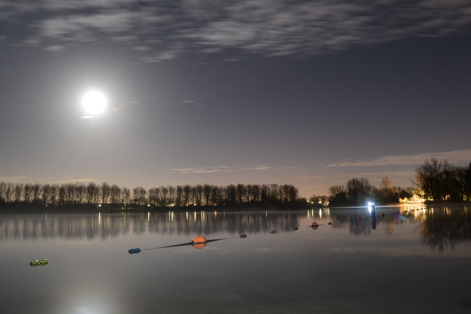 Nikon D3100 sample photo. Calm, waters, full, moon photography