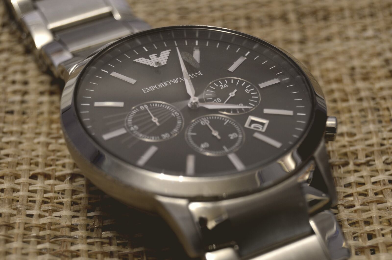 Nikon D3200 sample photo. Watch, emporio armani, indoor photography