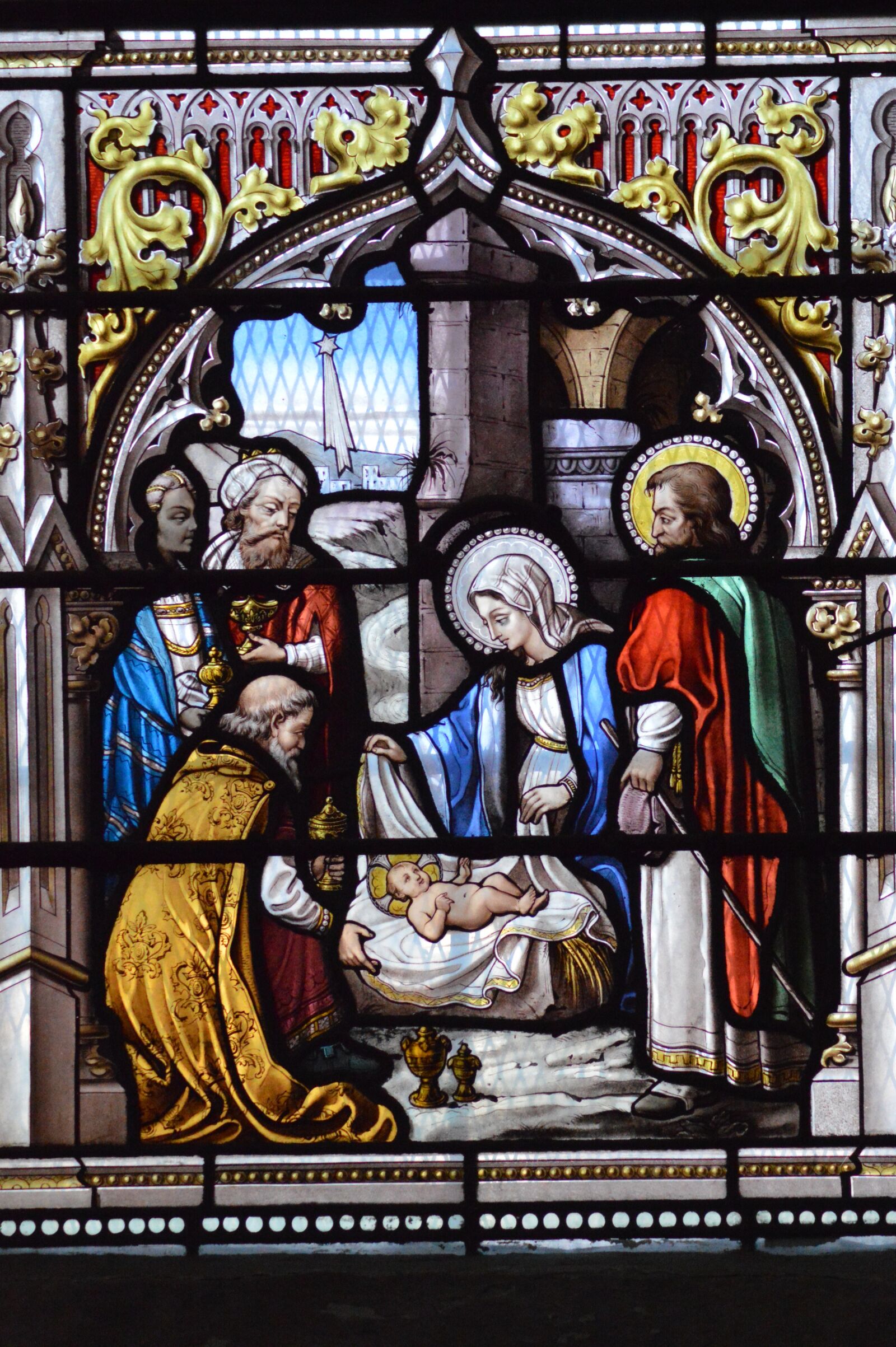 Nikon D3200 sample photo. Stained glass, colorful, nativity photography