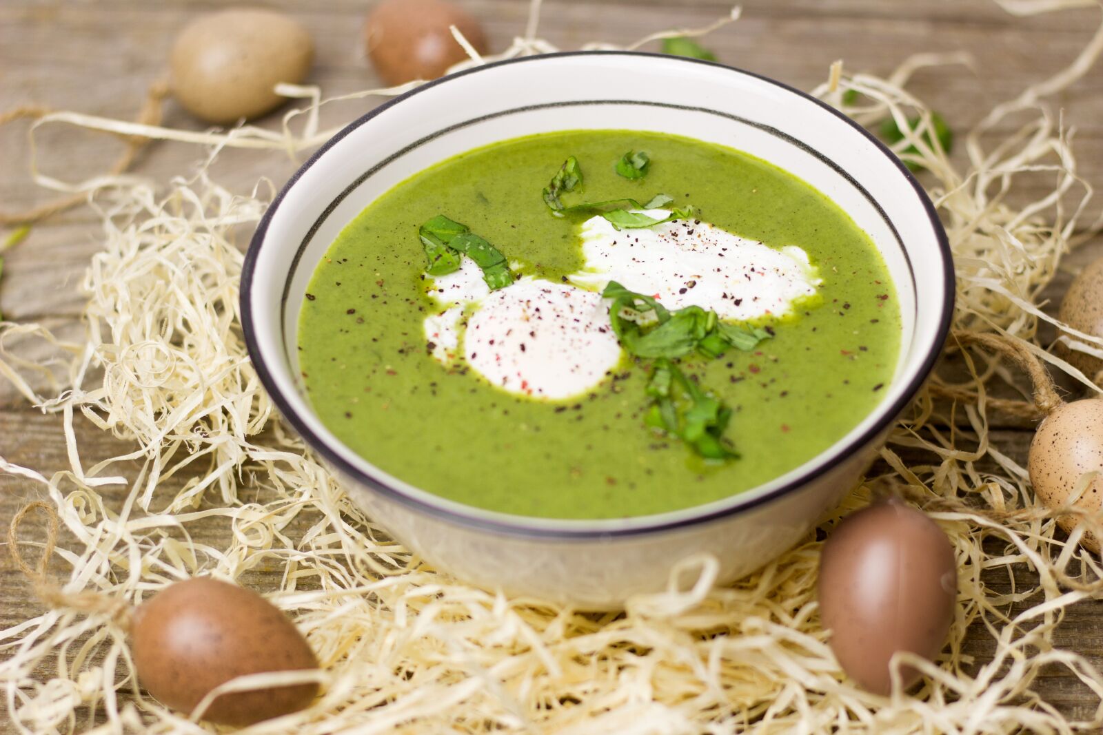 Canon EOS 600D (Rebel EOS T3i / EOS Kiss X5) + Canon EF 50mm F1.8 STM sample photo. Easter, soup, green photography