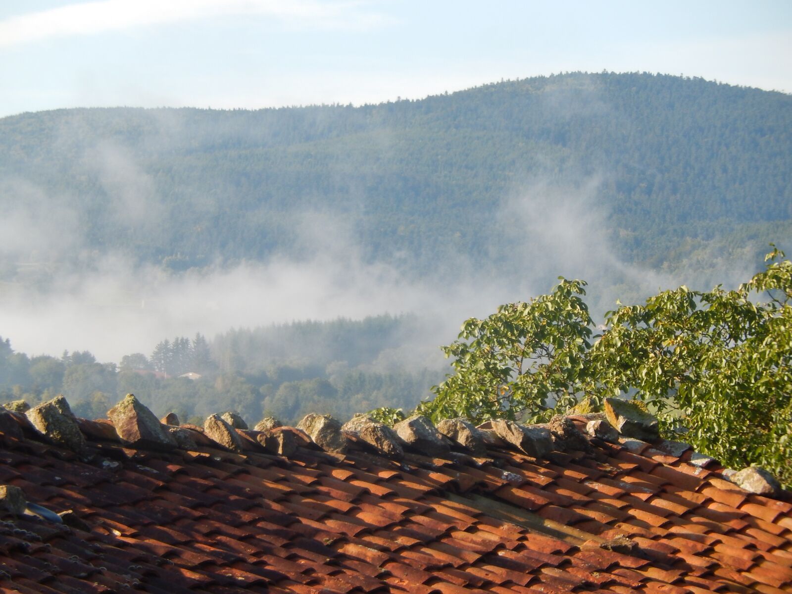 Nikon Coolpix S9500 sample photo. Mist, field, roof photography