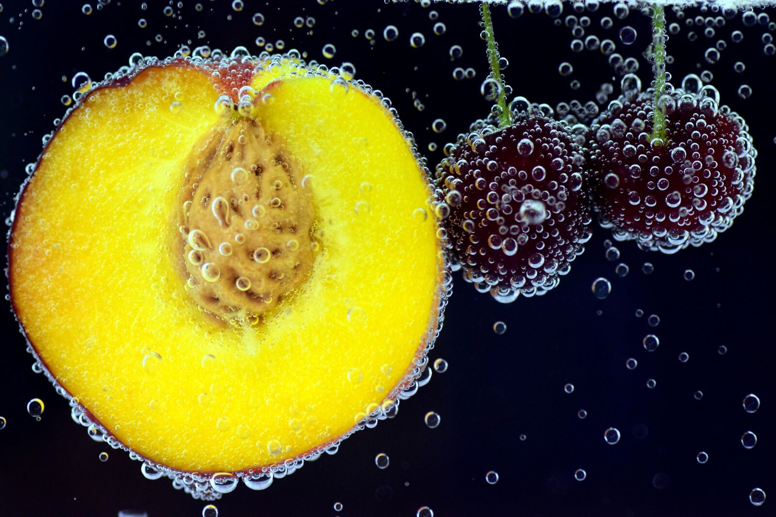 Nikon D3300 sample photo. Peach, cherries, fruits photography