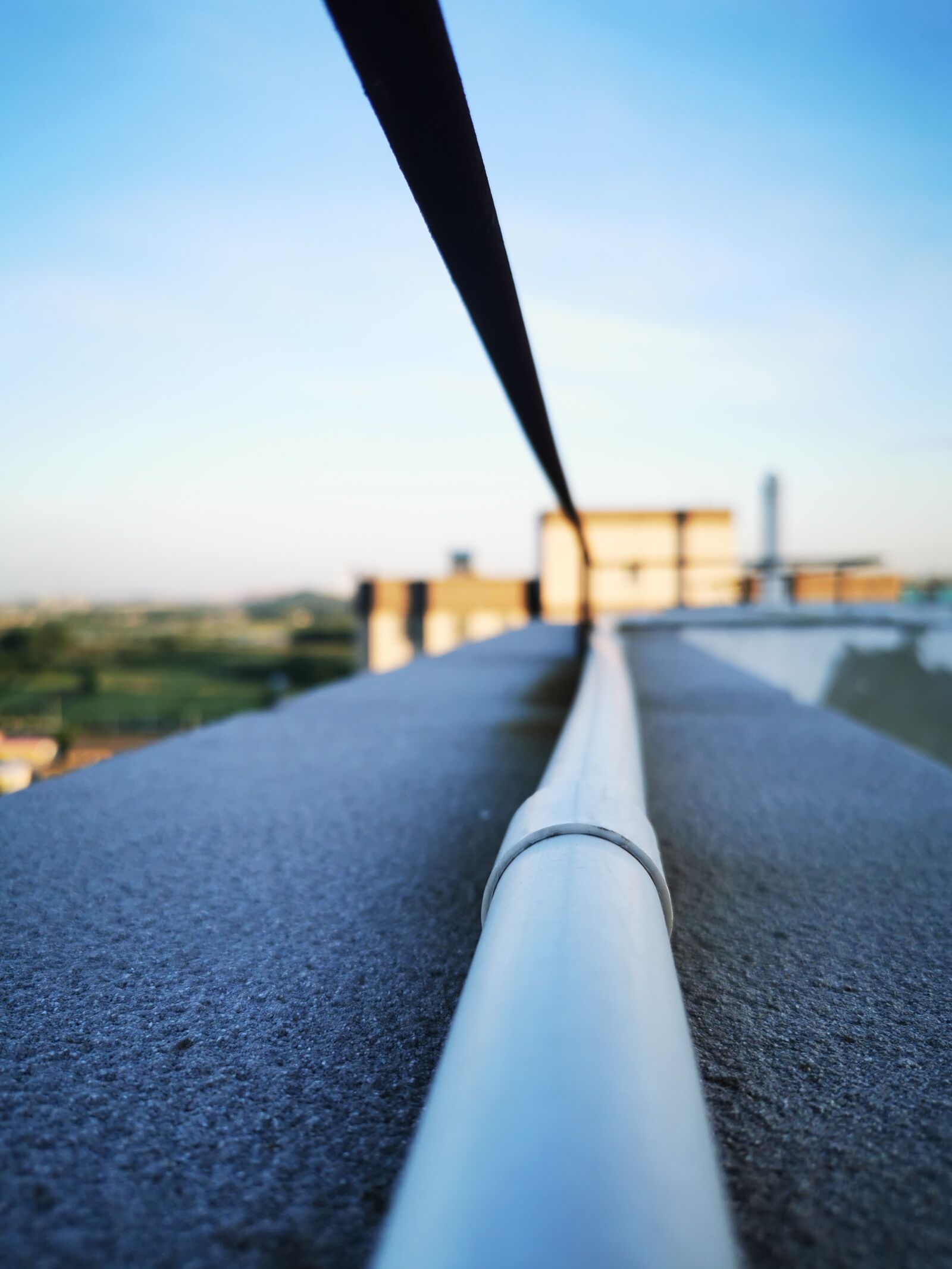 HUAWEI P30 sample photo. Railing, extension, blue sky photography