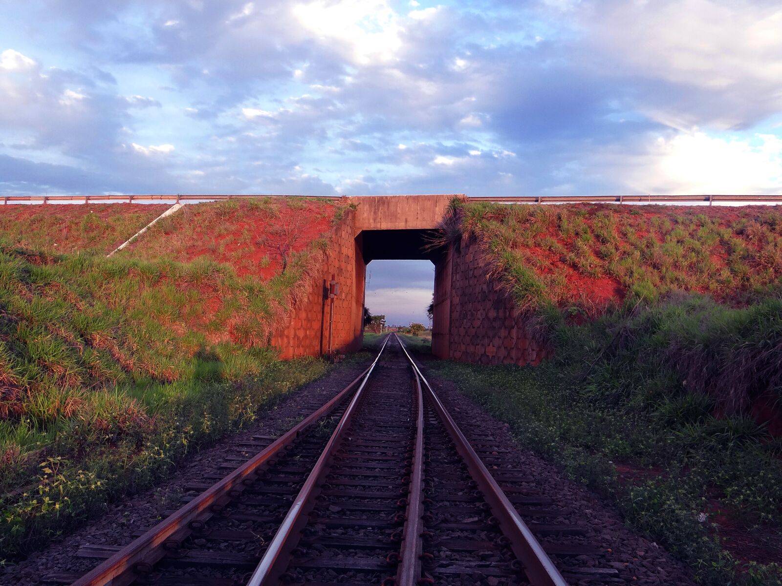 Sony DSC-HX200V sample photo. Train line, sky, tunnel photography