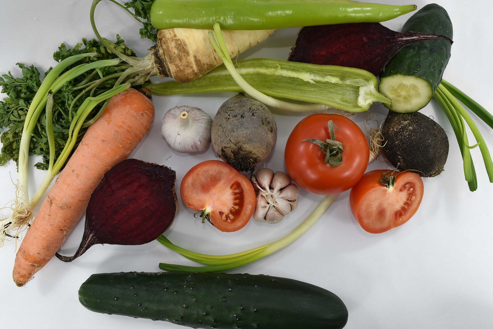Nikon D5500 sample photo. Beetroot, celery, chili, cucumber photography