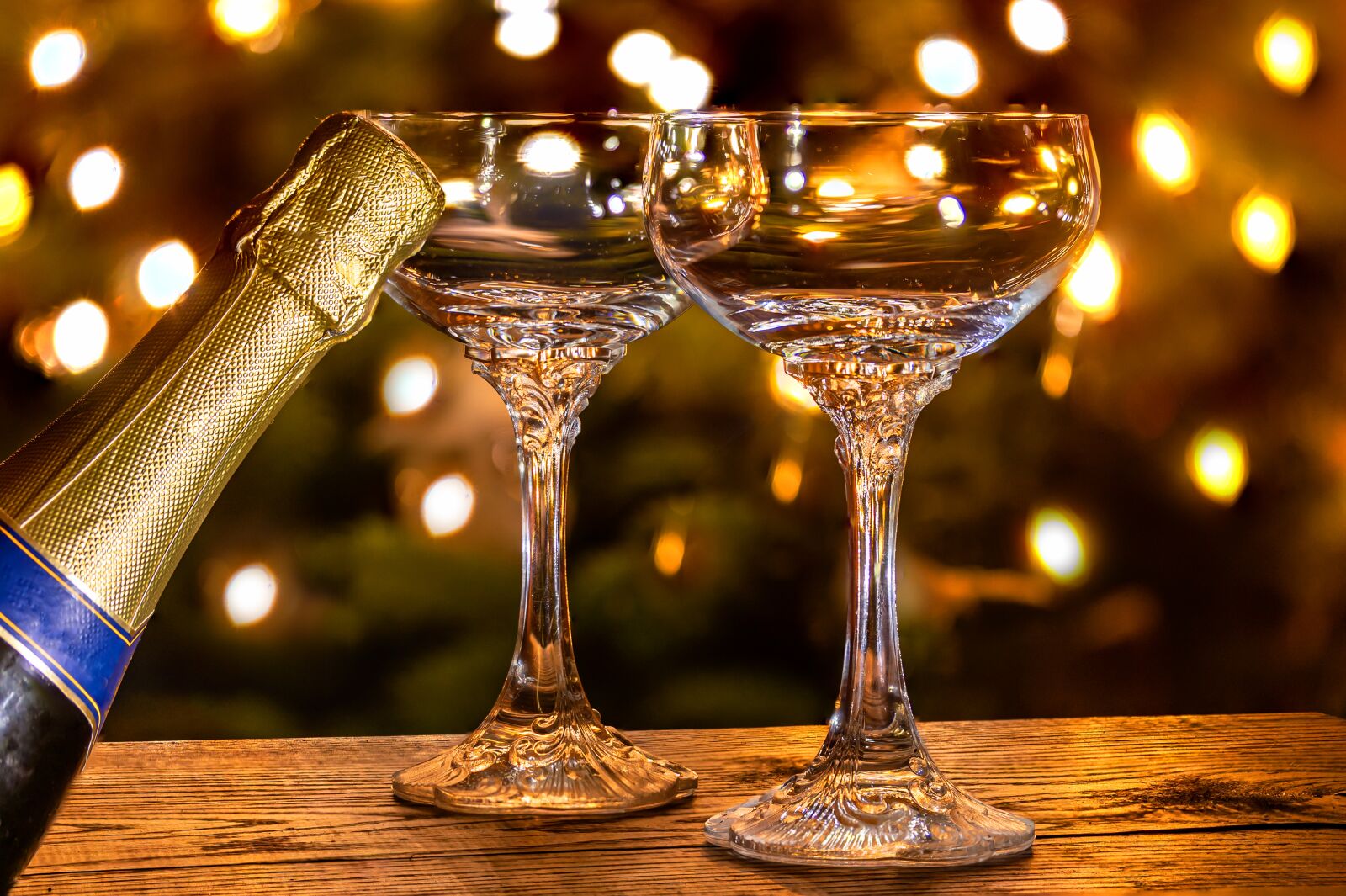 Canon EOS R sample photo. Champagne glasses, bottle of photography