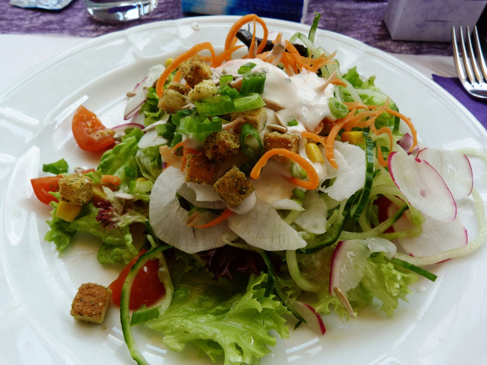 Panasonic Lumix DMC-FZ40 (Lumix DMC-FZ45) sample photo. Salad, starter, garnish salad photography