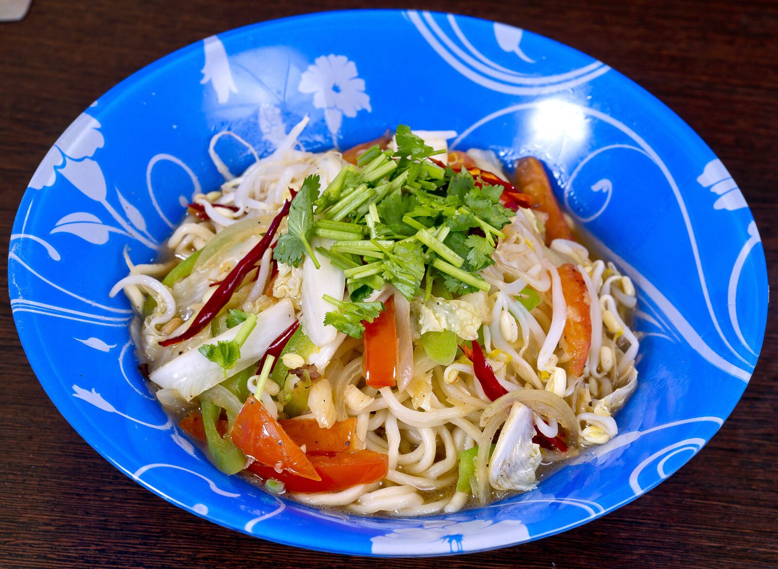 Sony Alpha DSLR-A850 sample photo. Food, udon noodles, vegetables photography