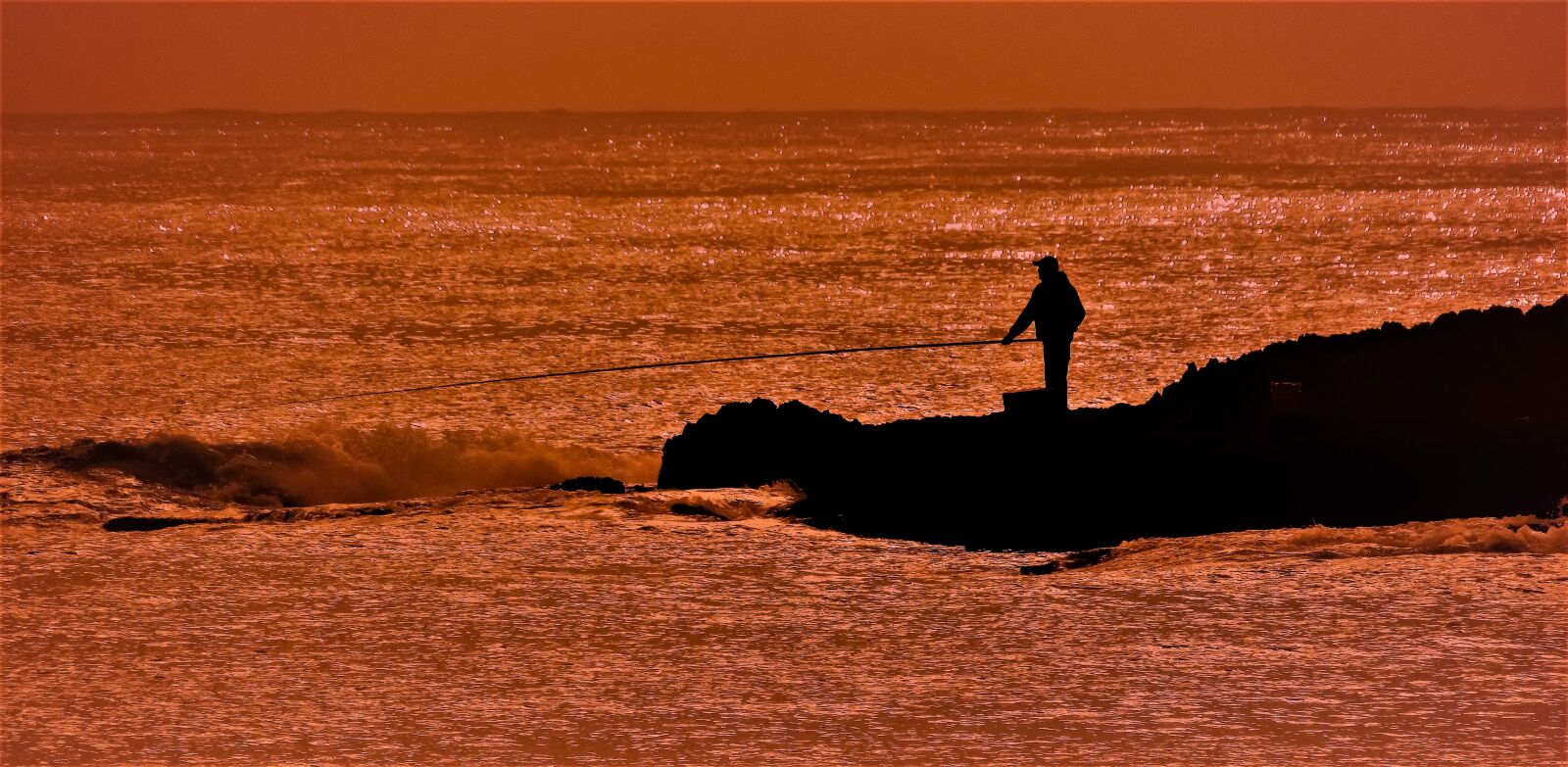 Canon PowerShot SX400 IS sample photo. Fisherman, afternoon, sunset photography