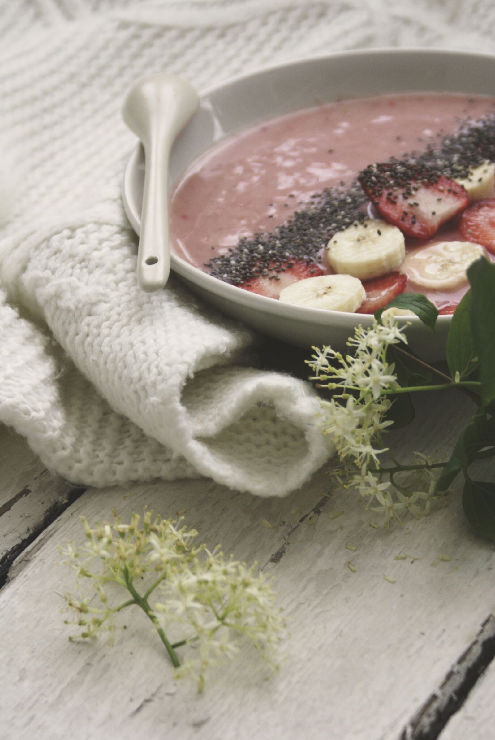 Sony Alpha DSLR-A100 sample photo. Moody look, smoothie bowl photography