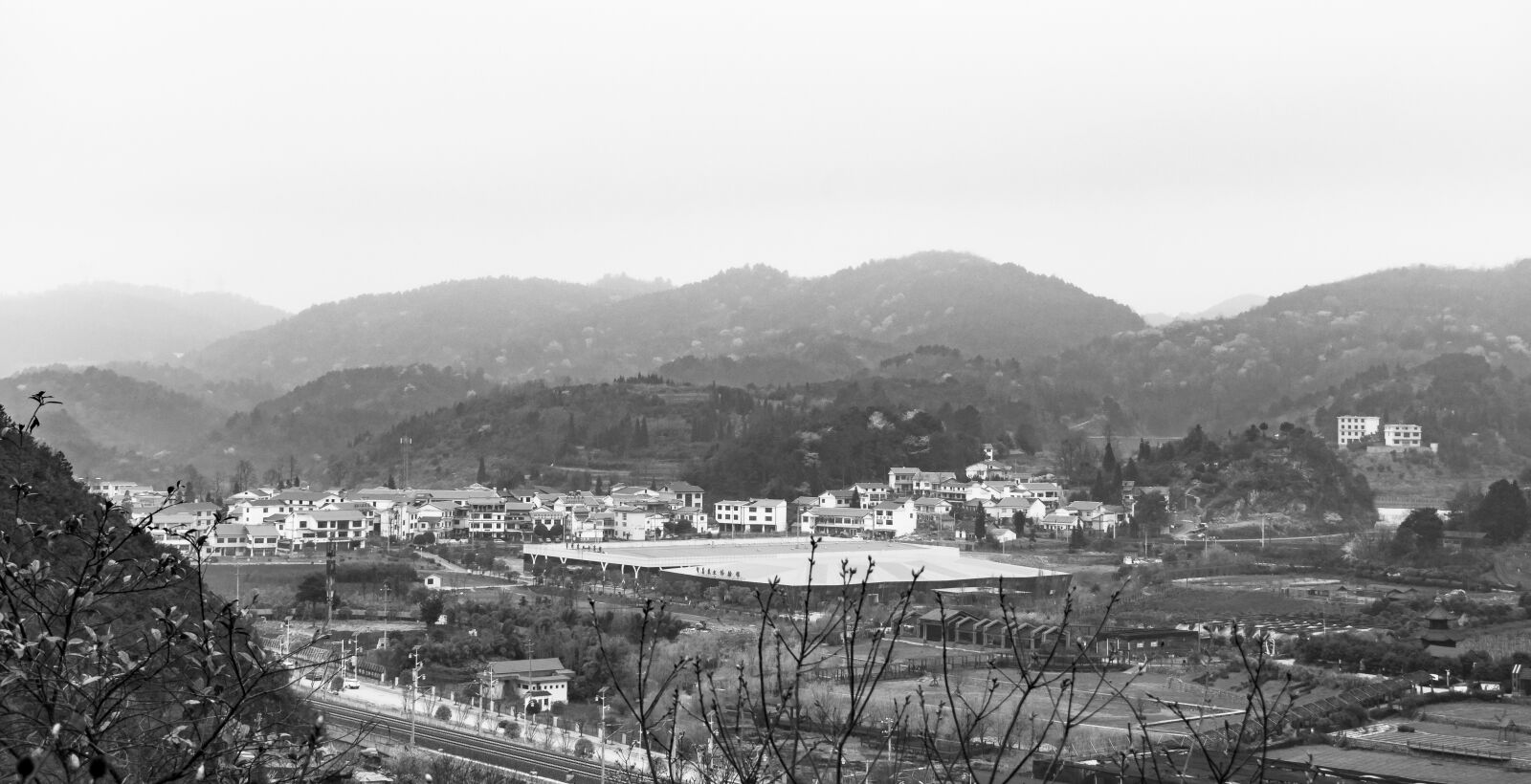 Nikon D3400 sample photo. Mountain, haze, village photography