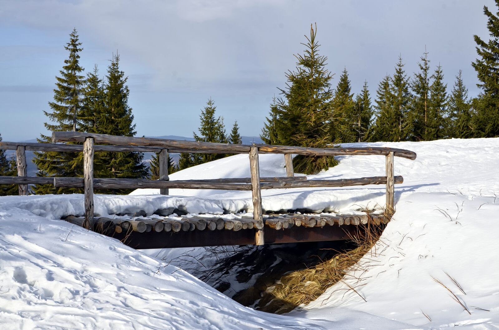 Nikon D7000 sample photo. Bridge, wooden, winter photography