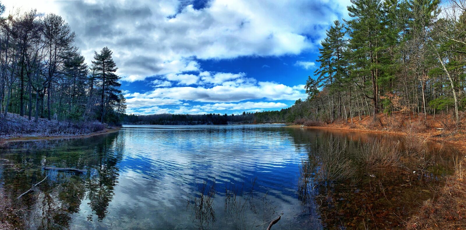 Apple iPhone XS + iPhone XS back camera 4.25mm f/1.8 sample photo. Massachusetts, walden pond, lake photography