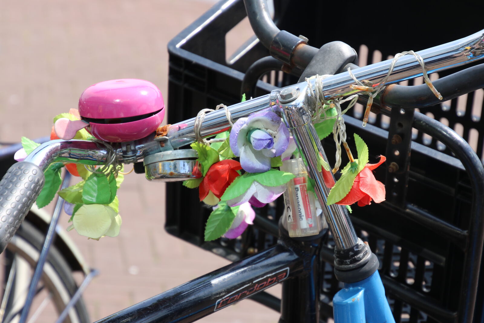 Canon EOS 7D Mark II sample photo. Amsterdam, artificial, flowers, bike photography