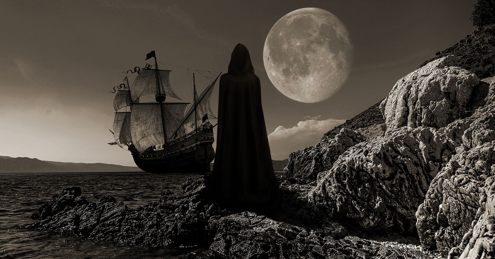 Nikon D3300 sample photo. Ship, sail ship, moon photography