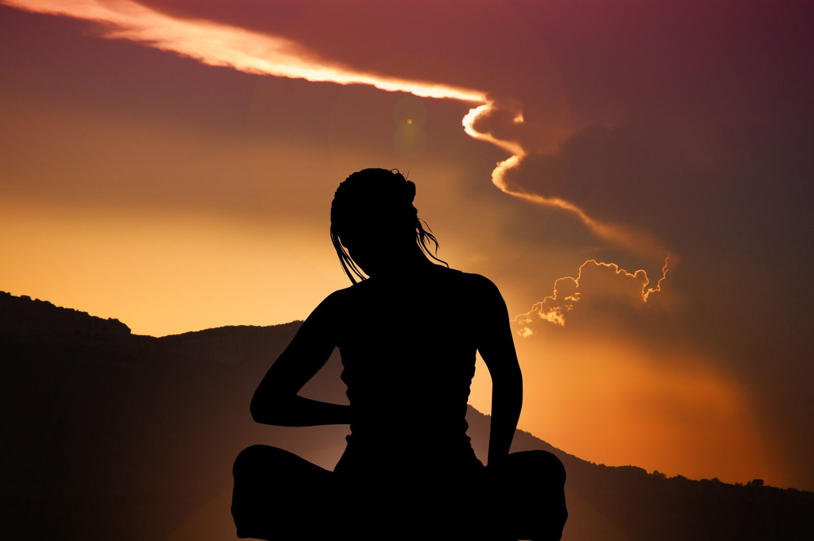 Nikon D40 sample photo. Sky, meditation, woman photography