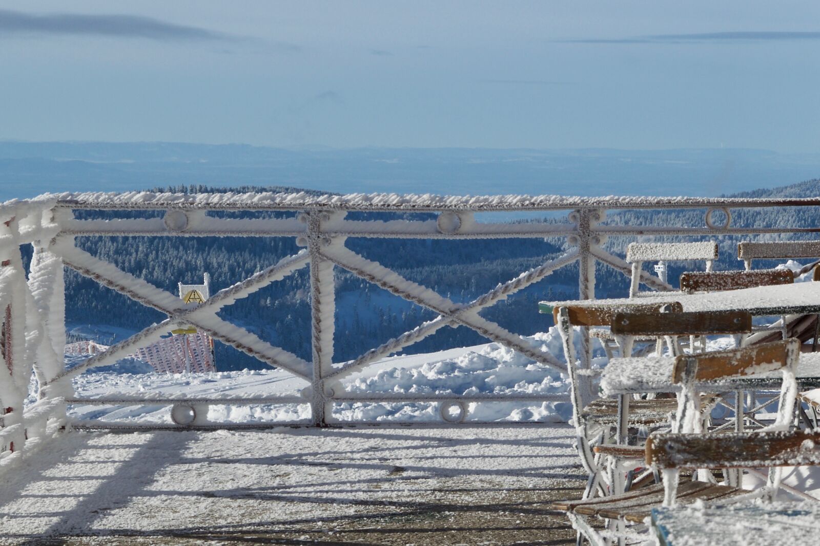Nikon D5300 sample photo. Winter, terrace, chairs photography