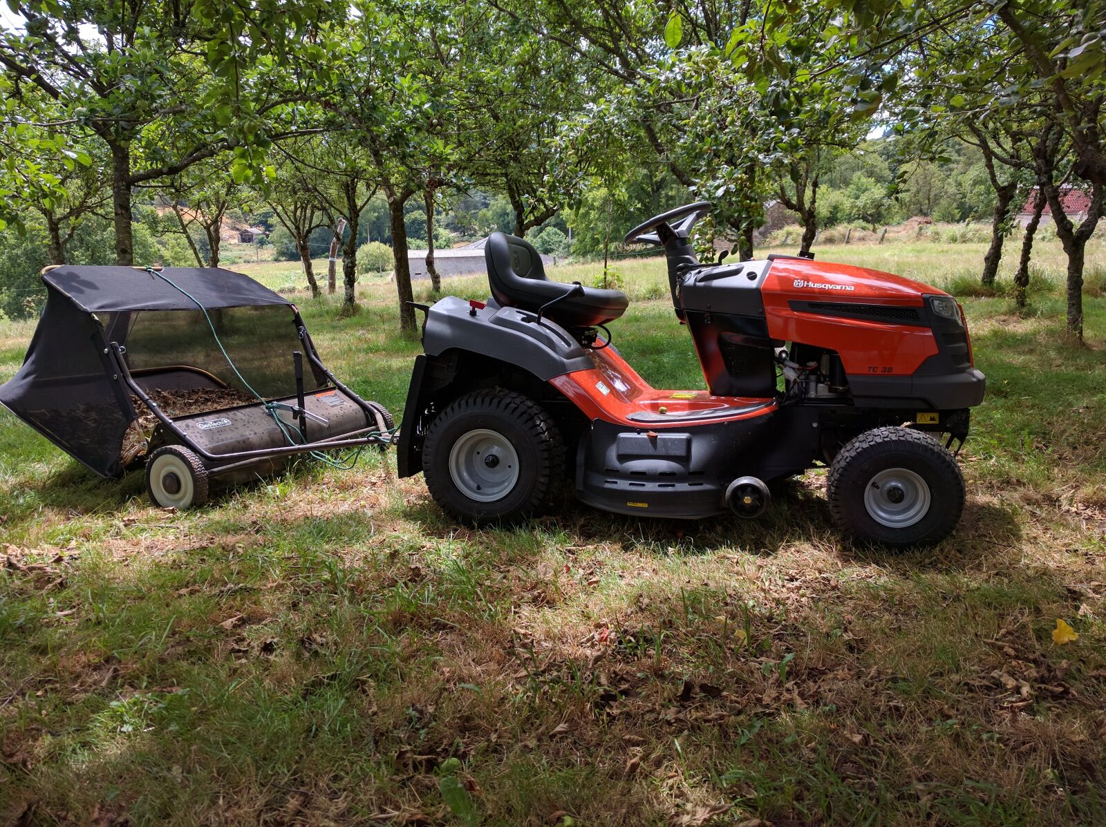 LG Nexus 5X sample photo. Tractor, sweeper leaves, apple photography