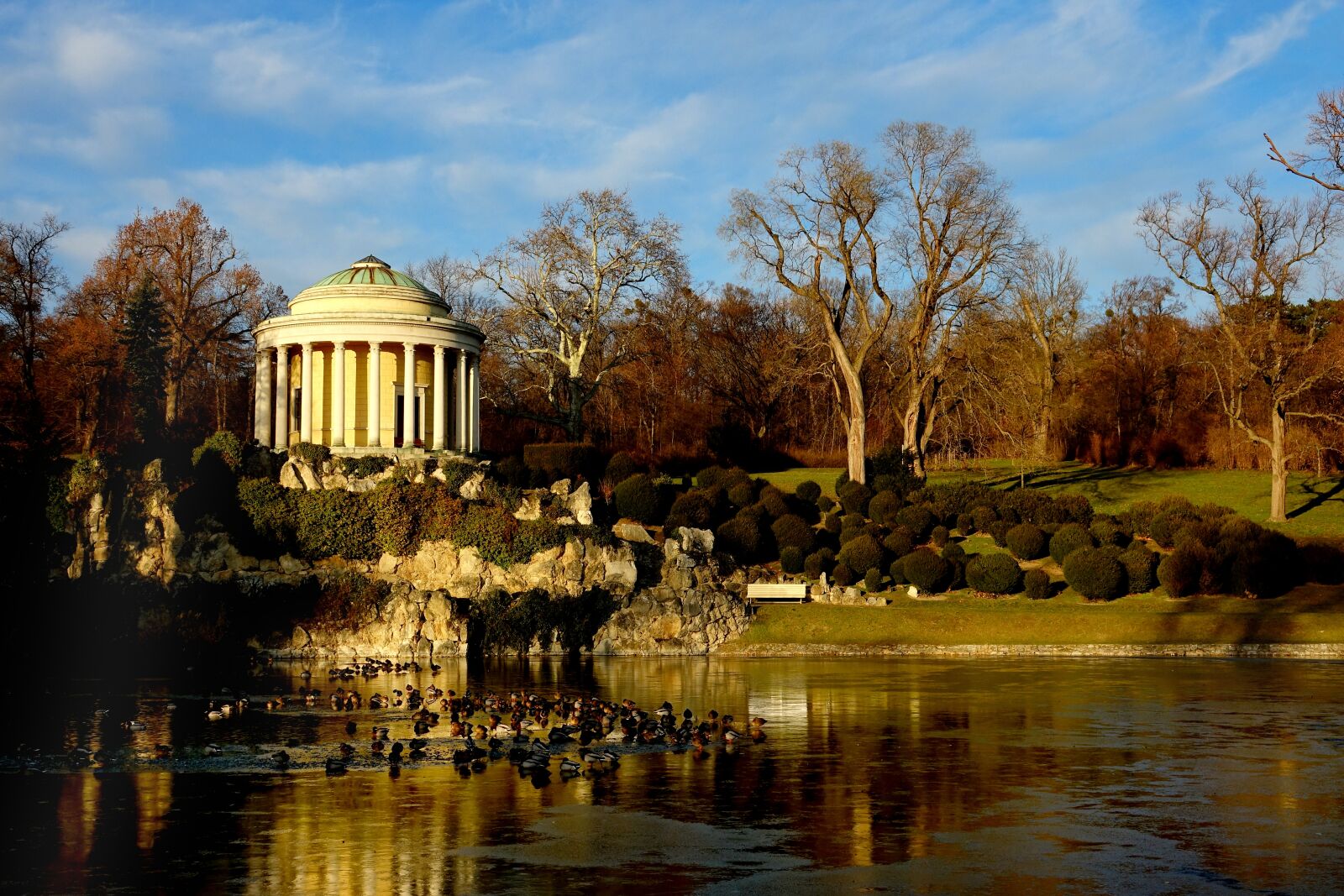 Sony Cyber-shot DSC-RX10 III sample photo. Park, pond, temple photography