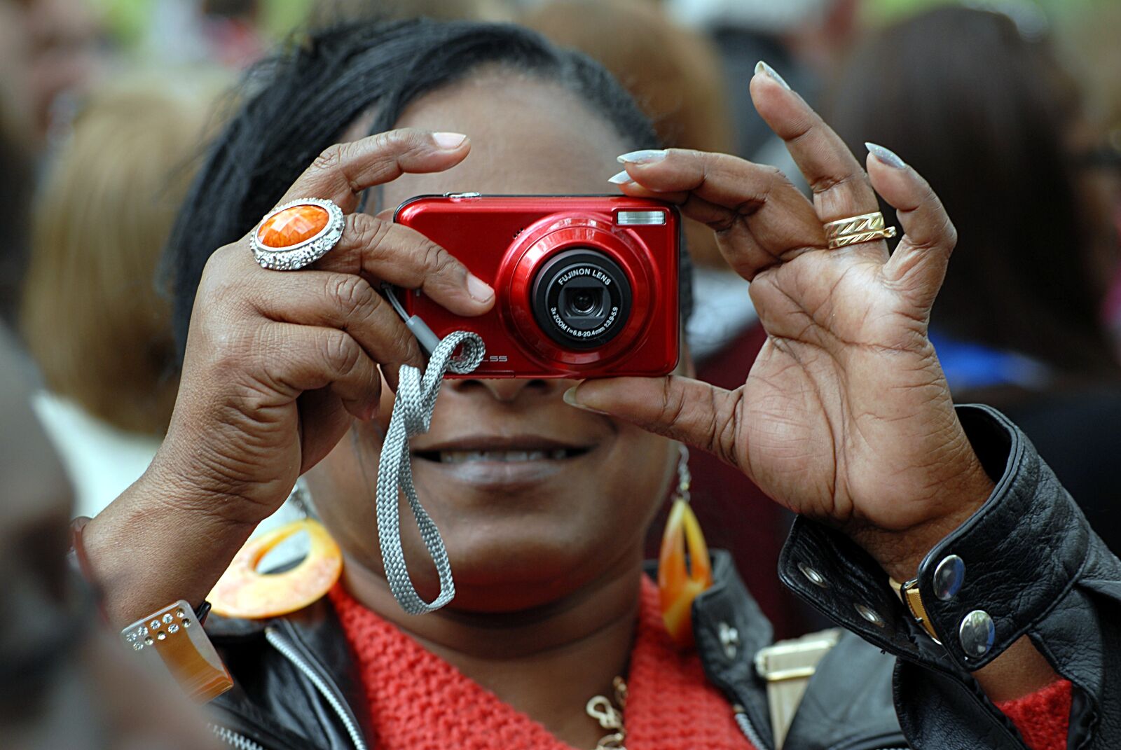Nikon D200 sample photo. Woman, black, camera photography