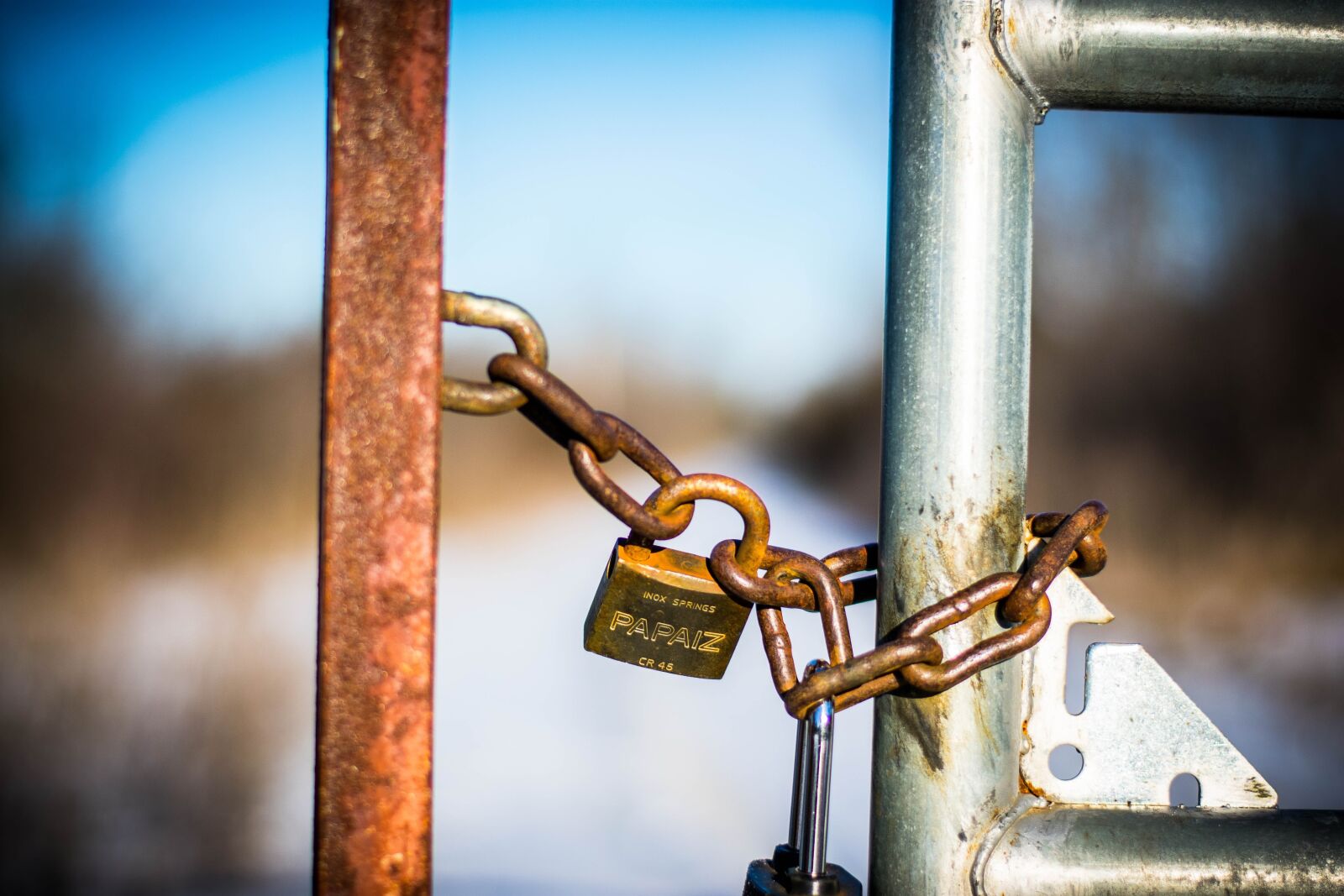 Nikon D3400 sample photo. Chain, lock, security photography