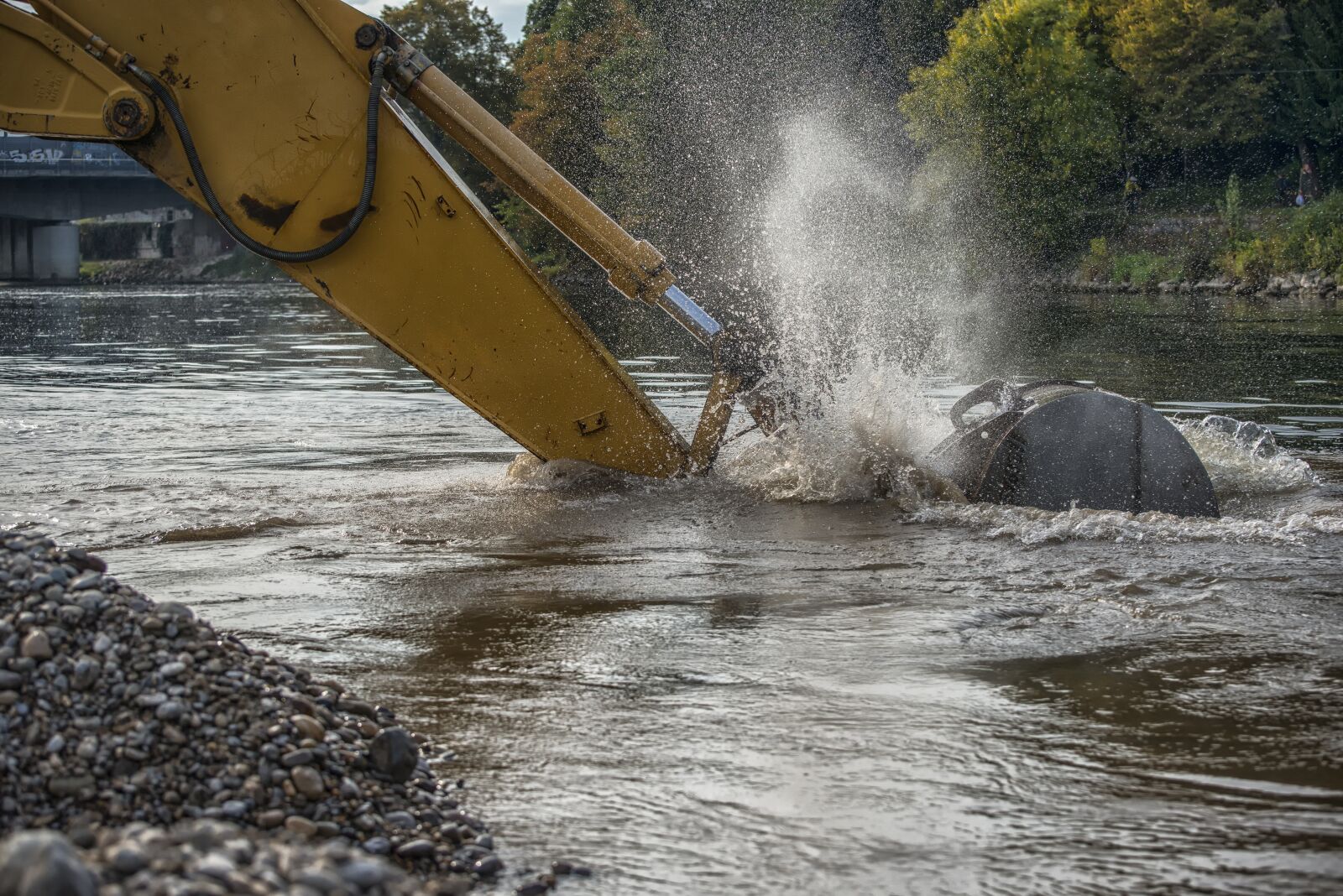 Nikon D800 sample photo. Excavators, danube, ulm photography