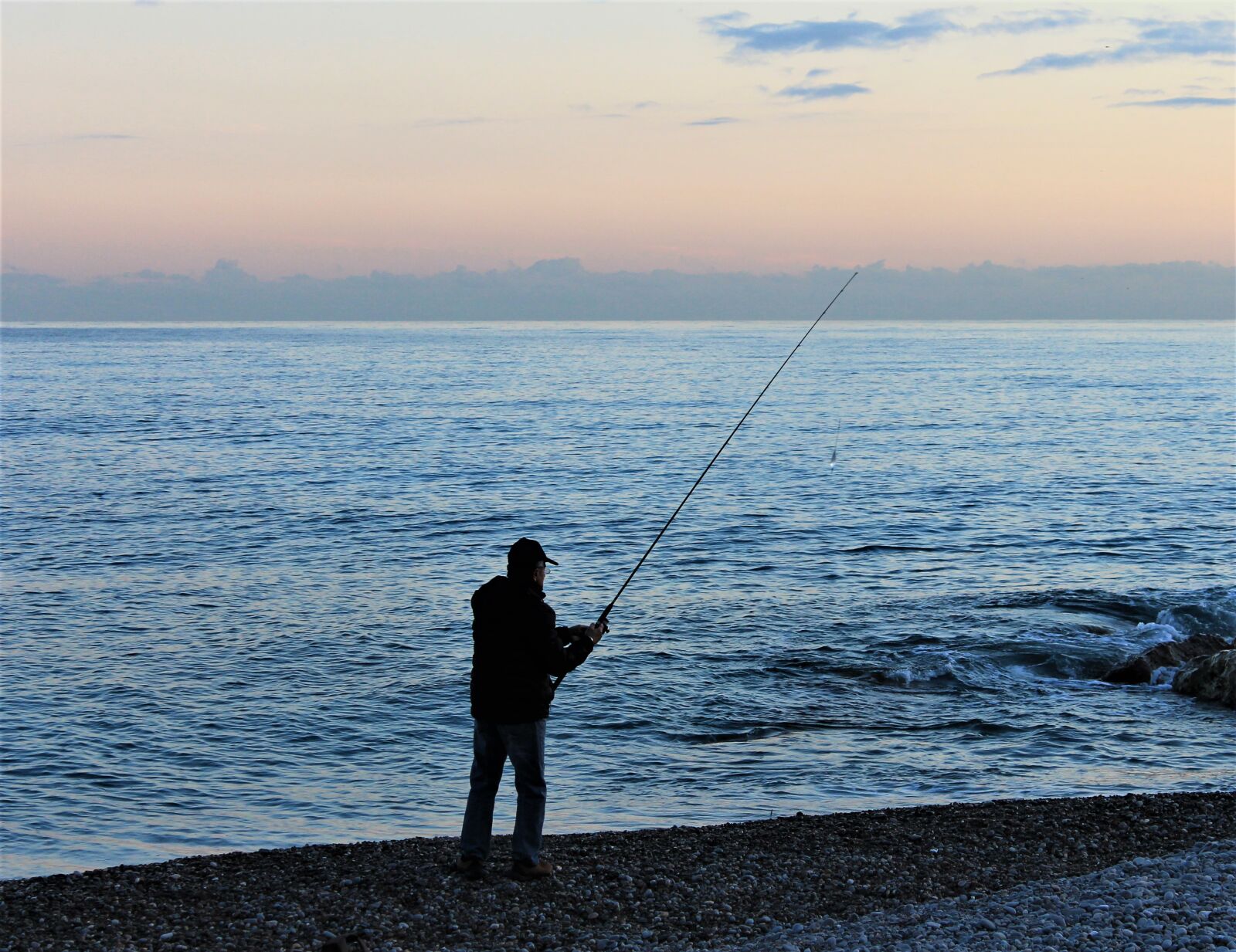 Canon EOS 1100D (EOS Rebel T3 / EOS Kiss X50) sample photo. Sunset, fishing, fishing rod photography