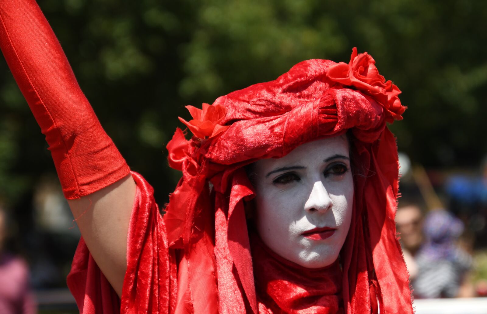 Nikon D7500 sample photo. Red, lady, protester photography
