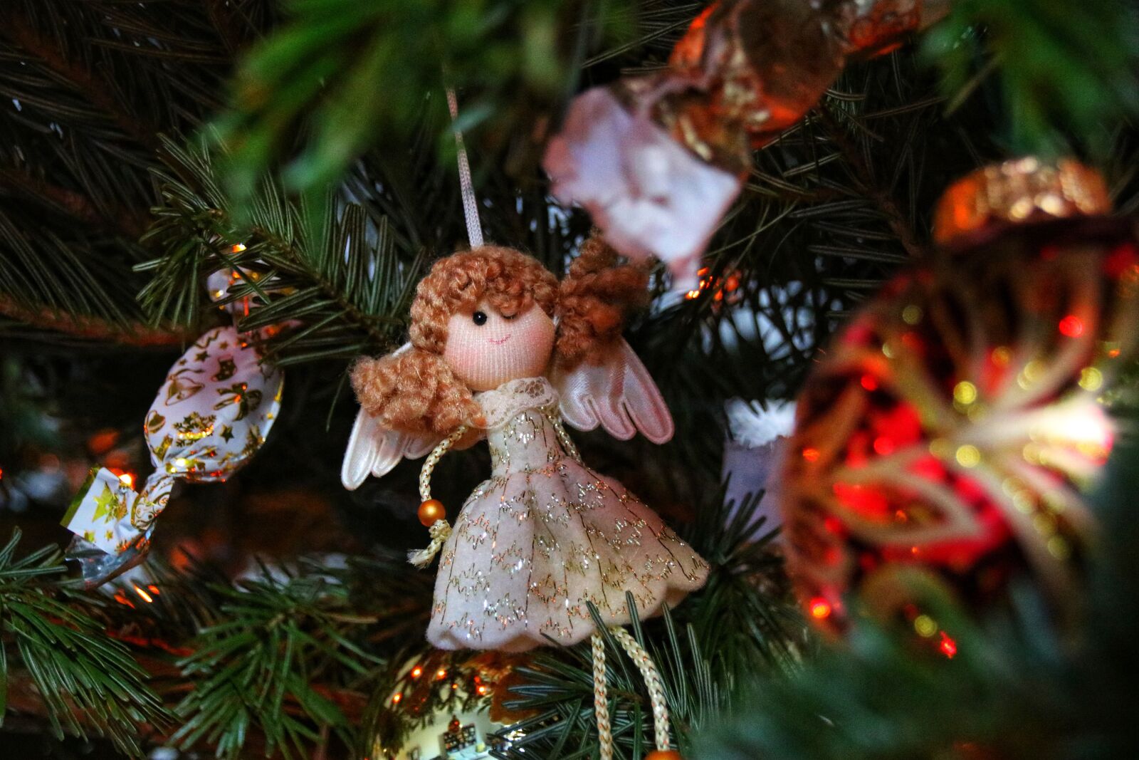 Canon EOS 750D (EOS Rebel T6i / EOS Kiss X8i) sample photo. Angel, tree, xmas photography