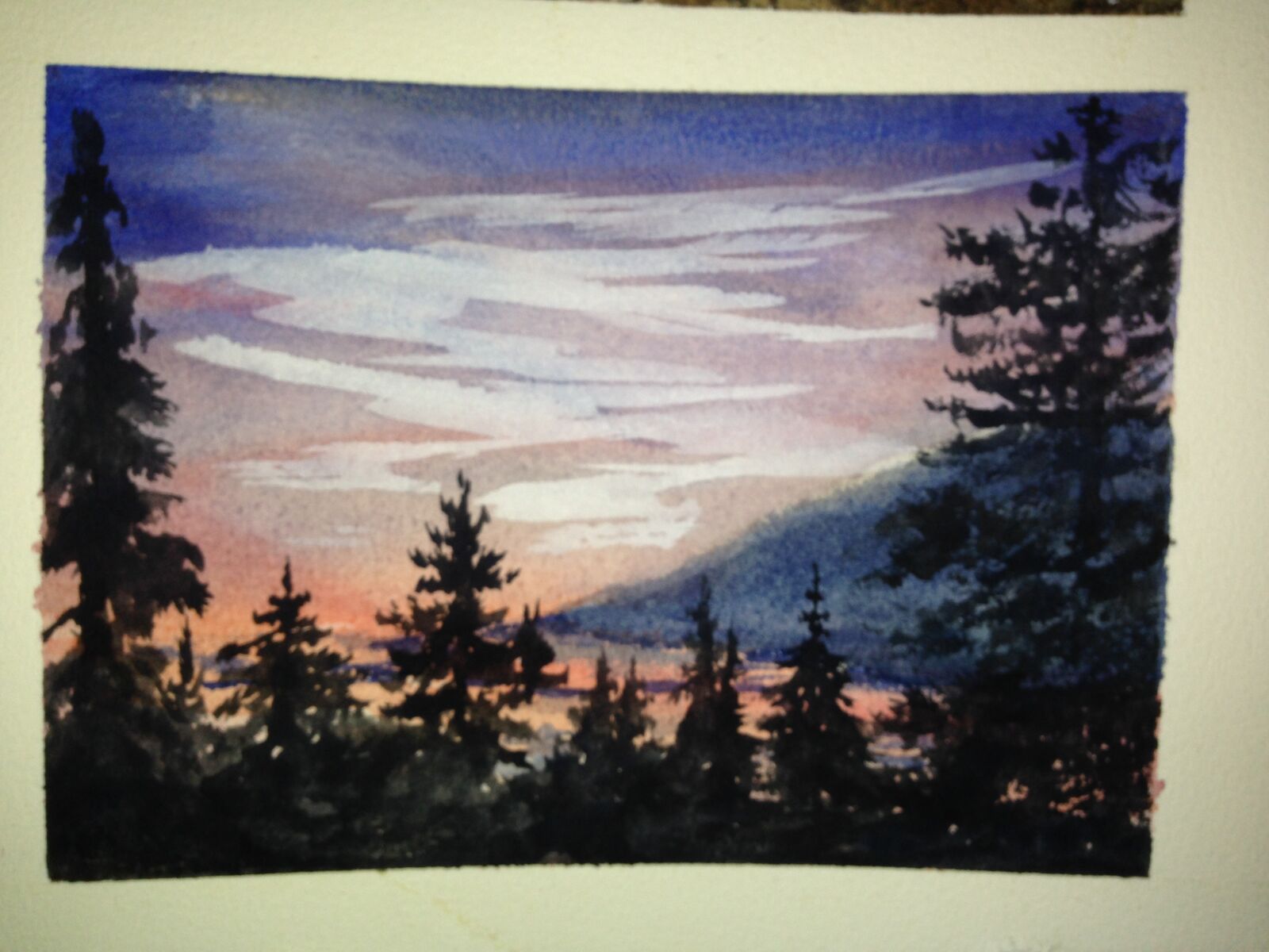 iPhone 5 back camera 4.12mm f/2.4 sample photo. Alaska sunset, watercolor, evening photography