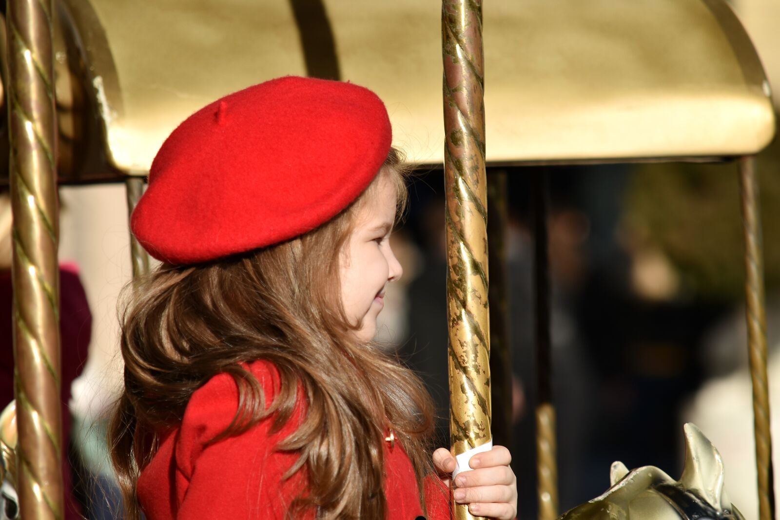 Nikon D5500 sample photo. Carousel, child, happy, hat photography